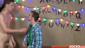 FTM twink Luke Hudson deepthroats the massive cock of Zack Grayson