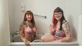 TWO GOTHS PEEING IN BATHTUB!