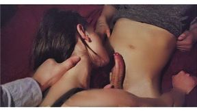 Steamy DP for all three holes with two horny&#x1F975; studs