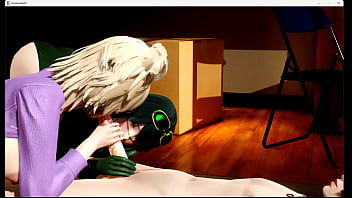 Boku No Hero Academia Hentai - Mitsuki Bakugo and Froppy sucking a dick and rubbing a dick in his pussys in a sandwitch