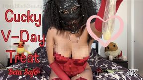 Cucky V-Day Treat: Ebony Femdom CEI Censored 4K