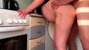 Sex with a pregnant stepmom in the kitchen