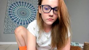 Sex machine fucks college girl in front of webcam