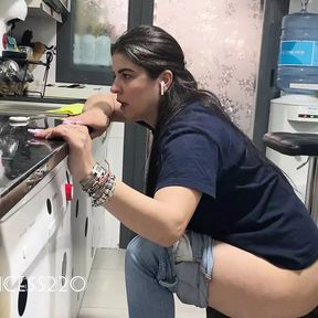 pee and farting a lot in the kitchen