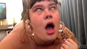 using her how they want! - beautiful bbw katt staxx sucks, fucks, and take cum on her face!!