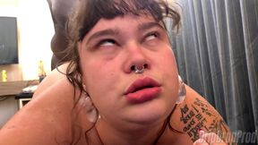 using her how they want! - beautiful bbw katt staxx sucks, fucks, and take cum on her face!!