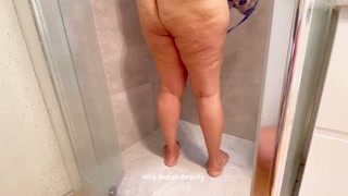 Pussy Washing - Beautiful Thick Step Mom Taking Shower - Big Ass Shaking, Bra &amp; Panty Flaunt