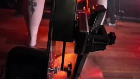 Redhead bound and used in a kinky machine fuck