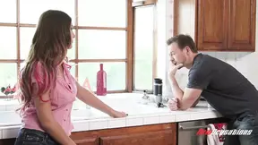 Hottest babysitter with tight chest and hanging tit toy