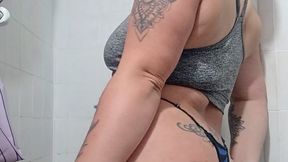 Wet clothes in the shower