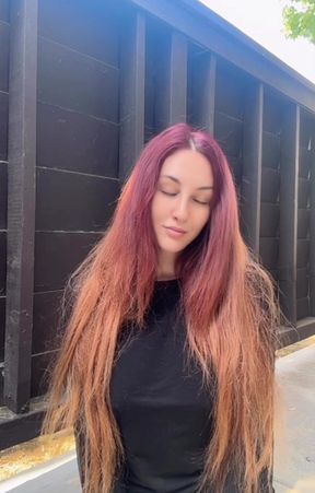 Italian Big Tits MILF Artemisia Love Long Hair Fetish Outdoor