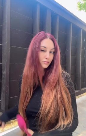 Italian Big Tits MILF Artemisia Love Long Hair Fetish Outdoor