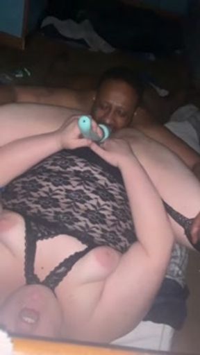 Deep stroking it in his pussy with his long tongue and hard dick