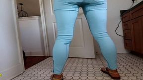 sunshine tampa wetting tight jeans in front of toilet!