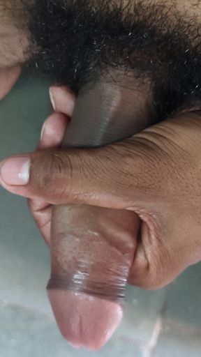 Indian big girth uncut cock doing massage