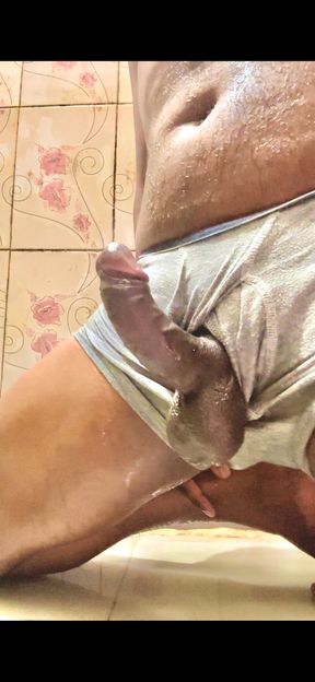 A young Indian Desi boy showing his big penis in underwear wanting to fuck his GF in video call