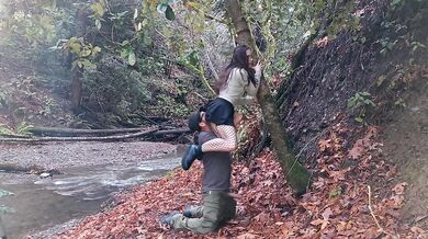 Bent over in fishnets on the hiking trail when the park ranger barged in