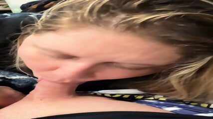 Blonde MILF worshipping cock