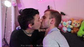 Trans Cheats Caught Threesome Chokes Gushes Cum Destroyed Slut