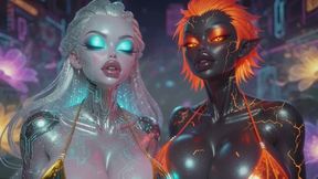 279. Beautiful Aliens kiss on nice music, Ai animation