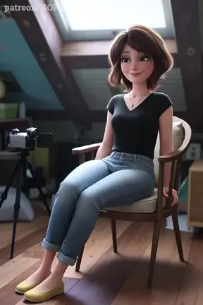 Hentaied Aunt Cass auditions for a cartoon movie