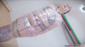 Lacey's Saran Wrap Enigma: Bound for Intense Pleasure H265 MP4 4K (saran wrap, crotch bottom harness, magic wand, clear wrap gag, vibrator orgasms, flogging, bondage, mummification, restraint, pleasure, dominance, submission)