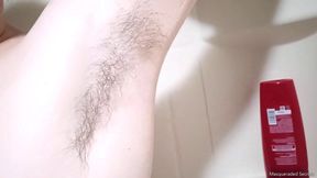 Long Armpit Hair Show Off and Wash HD