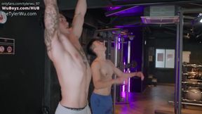 Vincent the rough trainer destroys fresh jock Tyler Wu in the gym