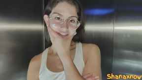 TRAPPED IN THE ELEVATOR CONVERSE SNEAKERS SHOEJOB FOOTJOB