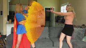 Super Girl's Plan Backfires - Kate England + Kendra James, superheroines, lesbian, mesmerize