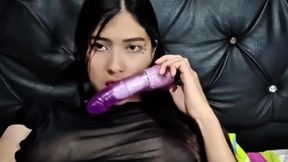 Colombian woman masturbates in front of her stepfather