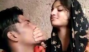 indian couple kissing