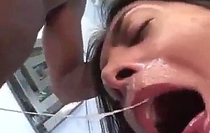 Brunette tranny gets big black cock