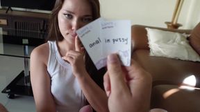 Playing a Sex-game With My Lovely Brunette PAWG Step-sis Ended Up With Hot Fuck