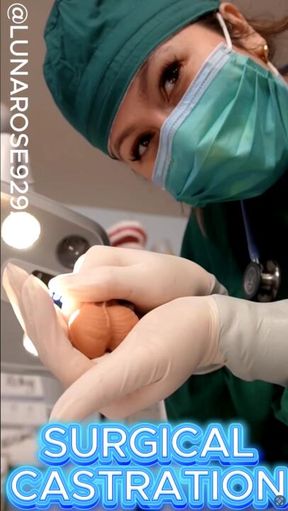 Dr. Luna collects a sperm sample from you and then castrates you due to your testicular cancer, watch me manually collect the sperm sample myself...