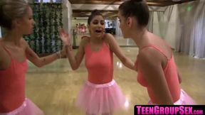 Ballerinas display dancing skills and pussy licking talents