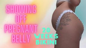 20 week pregnant belly show off