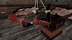 BDSM machine babe gets throatfucked in 3D game - www.lovecity3d.com