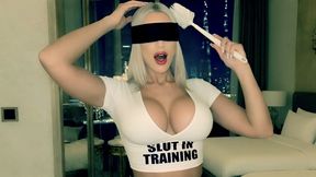 Pute Blanche's First Cam – Obedience, Choking & Hard Tit Slapping