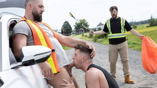 Road worker gets horny during his community service