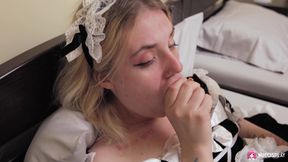 Angelina Bong Is a Horny Maid Who Fucks Herself in a Hotel Room