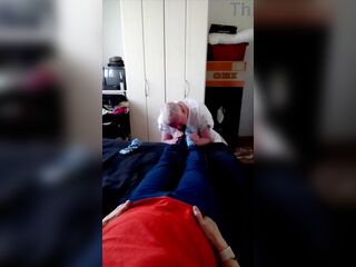 Grandma's hawt nylon feet in the afternoon