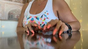 Sexy Long Nails Tapping