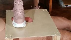 Domina cock stomping slave in pink boots (Hungarian) pt1 HD