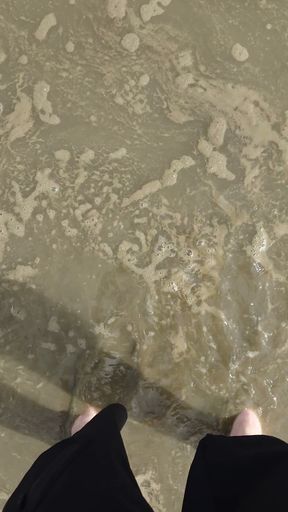 Barefoot in the September North Sea in Wangerland