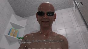 New Neighborhood: Cuck Hubby Watches His Wife Jerking off a Blind Old Man with Big Thick Dick - Episode 4