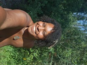 PRIMAL BLACK BBW HAS FUN &amp; PLAYS IN NATURE NUDE