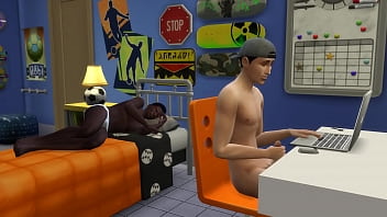 Flagrei meu amigo batendo punheta no meu quarto