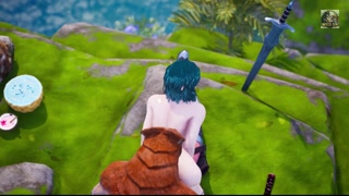 Threesome with a Lizardman with two dicks, Warrior Princes and Elf have double fuck, anal and facial