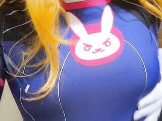 Cute Trans Beauty in Dva Cosplay gets the Massive, Dirtiest Anal Creampie and Anal Banging by Bbc vibrator in her Large Bubble Booty